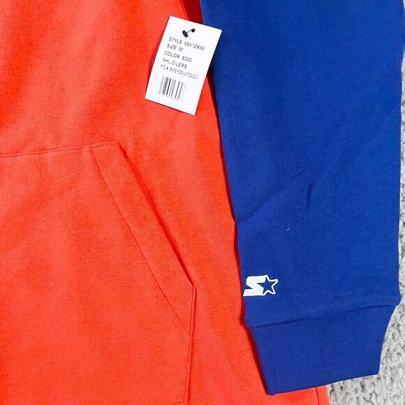 Starter Edmonton Oilers Sweatshirt Mens Medium Pullover 1/4 Zip Oversized New - Picture 2 of 10